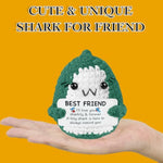 Positive Crochet Animals For Best Friend Bestie Handmade Shark Knitted Emotional Support Shark Crocheted Stuffed Animals With Card For Men Women Birthday Graduation Gifts