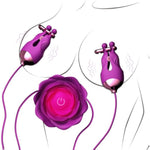 Nipple Toys Rose Sex Toy, Nipple Vibrator With 10 Vibration Modes Adjustable Rechargeable Vibrating Nipple Clamps Adult Toys For Couples Or Women Bdsm Sex Pleasure