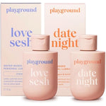 Playground Love Sesh and Date Night, 2 Pack Bundle, Water-Based Personal Lubricant, Natural and Safe to Use with Latex Condoms, for Men, Women, Couples, 3.7 Fl. Oz Each