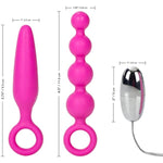 Calexotics Booty Call Vibro Kit - Vibrating Bullet Anal Pleasure Beads - Vibe Egg Anal Probe Adult Sex Toy - Pink
