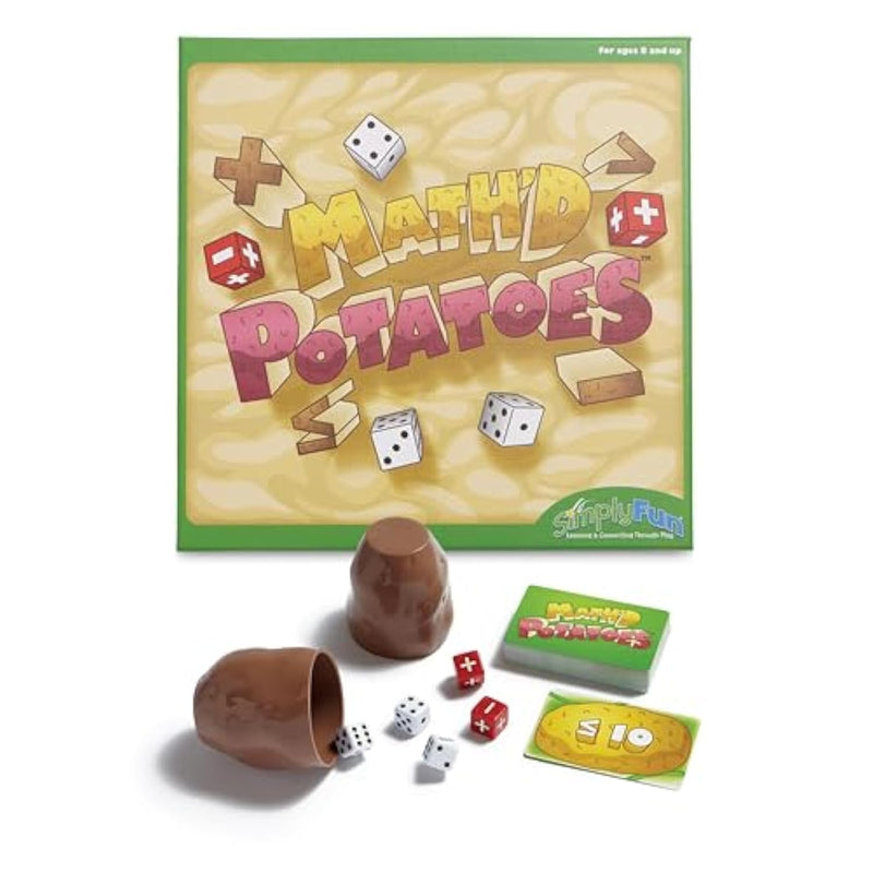 SimplyFun Math’d Potatoes Board Game, Math Game for Kids Ages 8+, Educational Dice Game with Addition and Subtraction - Fun Math Challenge for 2-4 Players