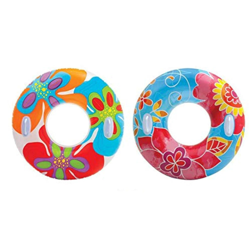 INTEX Groovy Color Inflatable Flower Transparent Tube Raft (Set of 2) | 582