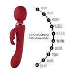 G Spot Clitoral Vibrator Handheld Rabbit Ears Waterproof Rechargeable Realistic Silicone Dildo Vibrators with 10 Powerful Modes Adult Rose Sex Toys for Women