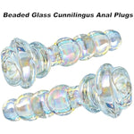 Anal Beaded Glass Anal Plug - Crystal Glass Anal Plug With Rose Round Base, G Spot Bum Plug Anal Dilator Masturbation Sex Toy For Men Women Gay Lesbian Couples Play