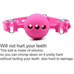 Silicone Breathable Ball Gag - Ball Gag Breathable Silicone Ball With Holes Open Mouth Gag Sex Toy For Adult Bondage Restraints Sex Play (M(1.7Inch Ball),Pink)