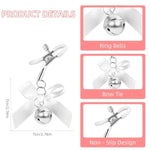 Nipple Clamps Cute Bow Bells Nipple Clamps Non Piercing Body Jewelry For Women Men Stainless Steel Adjustable Pressure Body Chains Faux Body Jewelry Clip Trendy Gifts For Her Him