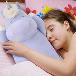 36.2" Unicorn Body Pillow Large Hugging Unicorn Stuffed Animal,Soft Plush Toy For Kids Girl, Animal Body Pillow For Special Day, Blue