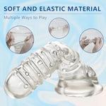 Reusable Thick Penis Sleeve Cock Ring, Ultra-Soft Cock Sleeve Penis Extender,Couples Cock & Girth Enhancer Adult Sex Toys For Men (Transparent)