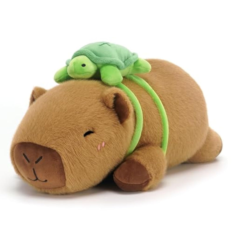 Weighted Stuffed Animals Capybara Plush, Weighted Capybara Stuffed Animals With Turtle Backpack, Soft Pillow Toy For Kids Adults, Birthday Present & Christmas Gifts 9.8 Inch, 0.8 Lb