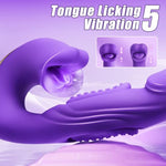 Vibrator Adult Sex Toys For Women – 4-In-1 Rose Sex Toy Thrusting Vibrators Dildo With 5 Licking Clitoral & 7 Flapping Modes, Clit Sucker, Tongue G-Spot Stimulator For Female Pleasure & Couple Games