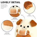 Original Bulldog Plush With Football, Cute 12 Inch Sport Dog Brown-White Stuffed Animal, Ultra Soft Collectible Hugging Gift Puppy Plush Toy