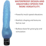 Blue Dolphin Vibrator Waterproof Flexible Multi Speed Realistic Textured Vibe Beginner Friendly Adjustable Speed Textured For Extra Stimulation Clitoral And G Spot Massage Adult Toy