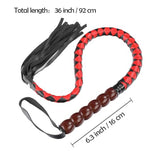 Long Leather Sex Whip, 36” BDSM Whip Red Horse Flogger Sex Toys for Couples