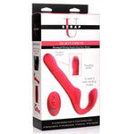 10X Thrusting & Vibrating Silicone Strapless Strap-On With Remote, 10 Shaft & Bulb Vibrating Modes + 3 Thrusting Speeds - Pink