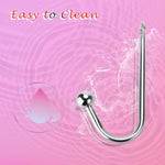 Metal Anal Plug/Hook With Anal Beads/Balls Fetish Sm Bondage Hook Sex Toys Stainless Steel Butt Plug Hook Erotica Sex Games Unisex Fetish Toy For Couple Lgbt (1 Ball Hook)