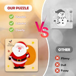Christmas Wooden Puzzles For Toddlers, Baby Jigsaw Puzzles For 1 2 3 Years-Old Boys And Girls, Set Of 4 Montessori Toys With Large Pieces Safe For Kids