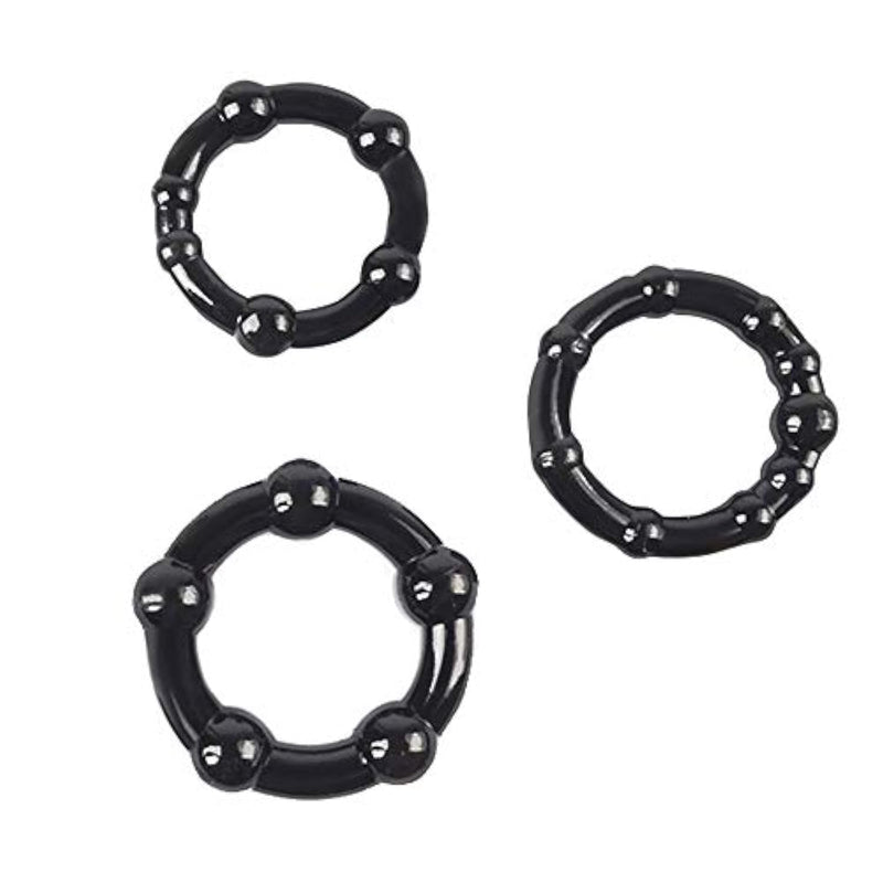 Penisring Cockrings,6 Pcs Different Sizes Silicone Penis Sleeve Penis Trainer,Stretchy Longer Harder Stronger Erection Semen Lock Caged,Delay Ejaculation Time Lasting Sex Toys For Men,Black