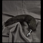 Butt Plug Fox Tail Cosplay Anal Plug Anal Butt Plug Adult Sex Toys For Beginner Women Men Couple (18" Black-1)