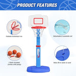 Toddler Basketball Hoop, Adjustable Height Indoor Basketball Hoop For Kids 1-3, Foldable Mini Basketball Goal With 3 Balls, Outdoor Poolside Sport Toy, Birthday For Baby Boys Girls
