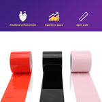 Bdsm Bondage Tape Set For Adults - 3 Roll Static Cling Restraint Tape For Couples, No Glue No Residue, Reusable Sex Toy For Wrists Ankles Bed (Black, Red, Pink)