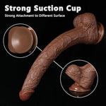 Sex Toys For Women 15 Inch Thrusting Dildo With Body-Safe Material Strong Suction Cup, Soft Lifelike Anal Dildos Adult Toy With Monster Size For Men, Long G-Spot Stimulator With Balls (Wheat)