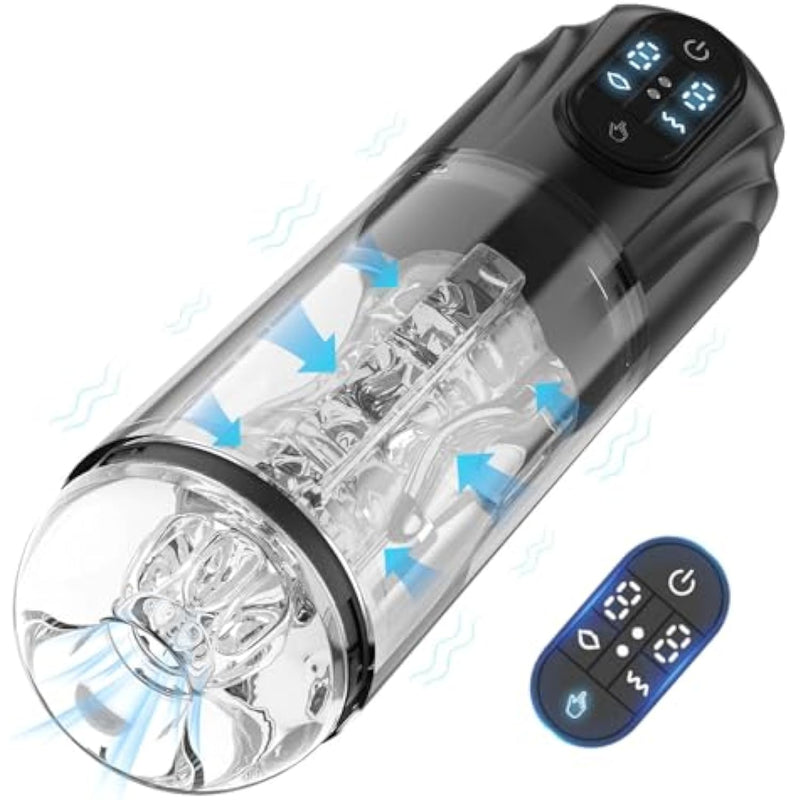 Automatic Sucking Masturbator Sex Toys - Upgraded Male Masturbators Cup With 10 Vibrating & Suction Modes, Hands Free Blowjob Adult Sex Toy Stroker Pocket Pussy With 3D Textured For Men Penis Pumps