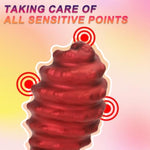 Huge Thick Butt Plug, Realistic Silicone Shark Egg Structure Butt Plug for G-spot Stimulation and Prostate Orgasm for Men and Women Anal Plug Adult Toy?Red(M)