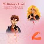 App Remote Control Clitoral G-spot Panty Vibrator for Women 4 in1 Dual Vibrating Wearable Couple Play Sexual Toys with 10 Vibrations Internal Adult Sex Toys for Female (Orange)