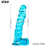 8.46 Inch Realistic Anal Dildo Blue Dildo With Suction Cup For Hands-Free, Realistic Dildos Sex Toy For Men Women Couples And Anal Play, Sex Toys4Couples Men & Women