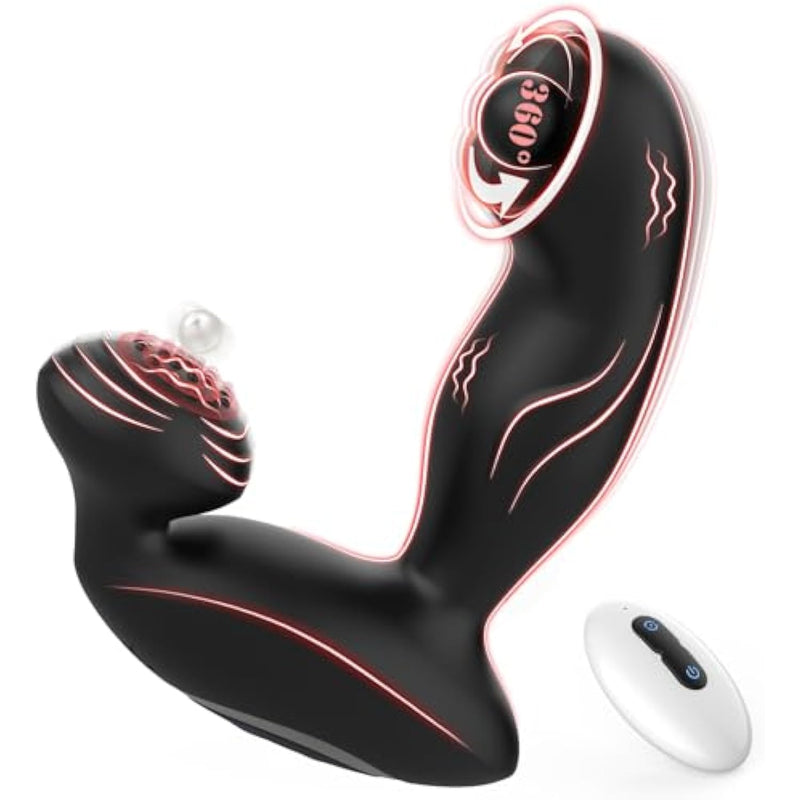 Prostate Massager Sex Toys - Vibrating Butt Plug With 10 Rotating & 10 Vibrating Modes, Anal Plug Beads Toys Dildo Vibrator Remote Control Vibrators, Adult Sex Toy For Men Or Couples Pleasure