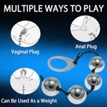 Anal Beads Metal Balls Set 4 Weighted Sm Anal Balls With Pull Ring Buttplug Cord Metal Huge Butt Plug Kegel Balls Sex Large Bead For Anal Pleasure Bdsm Tools Erotic Sex Toys For Men Women Couples