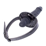 Double Dildo Mouth Gag Fetish Bondage Silicone Penis Dildos Restraint Leather Strap-On Muzzles For Blowjob, Anal, Lesbian,Bdsm (Short Penis Plug:2.3 Inch;Long Penis Plug:3.9 Inch, Round)