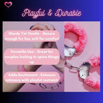 Fluffy Handcuffs For Couples – Soft Sex Cuffs, Bedroom Handcuffs For Beginners, Adjustable Bdsm Handcuffs, Handcuff Sex Bed Adult Set, Kinky Handcuffs For Playful Bondage, Sex Handcuff (Black)