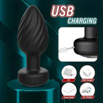 2Pcs Anal Plug Vibrator Training Kit - Jeweled Anal Toys And Remote Control 10 Frequency Modes Sex Toys Games Butt Plug Spiral Pattern, Prostate Massager Butt Plug For Men And Women