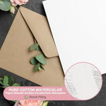 50 Sets Watercolor Cards with Envelopes, 4 x 6 Inch, 140 lb 300 GSM Cotton Paper