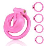 Male Chastity Cage Lightweight Cock Cage Abs+Resin Chastity Device Adult Sex Toys With?Sissy Chastity Cage,Pink Chastity Cage,4 Different Sizes Rings,Lock For Sissy Men Penis Exercise And Abstinence