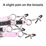 Bondage Gear Spreader Bar with Clamps, Pink