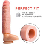 Reusable Penis Sleeve Extender Realistic Textured Cock Extender Body-Safe Stretchy Ultra-Soft Material Cock Enlarger Applicative For Men & Couple