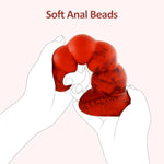 5 Balls Dildo,6.7" Long Anal Beads Vaginal G-Spot Deep Stimulation,Butt Plug With Strong Suction Cup For Male Female,Liquid Silicone Anal Plug Adult Sex Toy,Black&Red