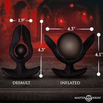 Dark Pearl Inflatable Vibrating Butt Plug For Beginners, Men, Women, & Couples. Dual Motors And Premium Silicone. Slow Release Valve And Removable Hose. 2 Pieces, Black.