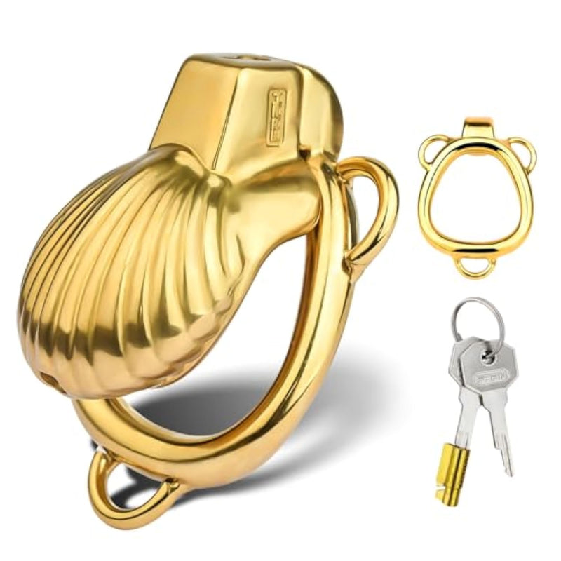 Golden Chastity Cage Male Chastity Devices With 49Mm Ring Couples Bondage Gear & Accessories Cock Cage Adult Toys Male Sex Toys
