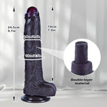 9.7" Dual Density Silicone Uncut Foreskin Realistic Dildo with Suction Cup