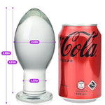 Glass Butt Plug Crystal Tapered Head Anal Plug for Anal Training Stimulation and Expansion Long Neck Mushroom Shaped Adult Sex Toys for Men Women Couples (L)