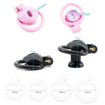 Breathable Chastity Devices Set With 4 Sizes Ring Heart Shaped Cock Cage Negative Sissy Cock Cage Bdsm Bondage Chastity Device For Men (Pink, Short Version)