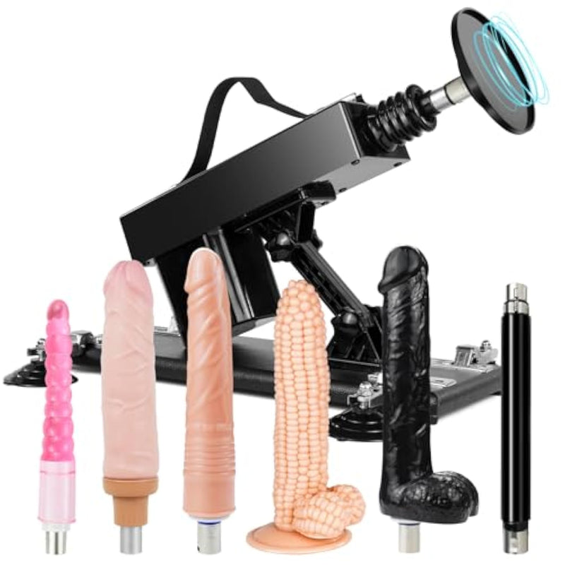 Sex Machine With Dildo Attachments For Women, Thrusting Dildo Machine With Suction Cup With 3Xlr Connector, Automatic Sex Machines With 7 Attached, Adult Machine Sex Toys For Couple