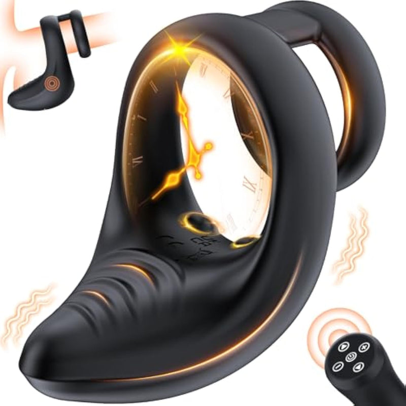 Vibrating Cock Ring Taint Vibrator Penis Ring Male Vibrator, Adult Sex Toys For Men Remote Control Perineum Stimulator Penis Vibrator, Silicone Dual Cockring Male Couple Sex Toy