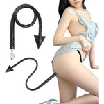 Adult Plug Tail Devil Tail Butt Plug,Anal Butt Plug Tail,Stainless Steel Metal Anal Plug With 42In Devil'S Whip,2 In 1 Anal Sex Toys For Couples Beginners Bdsm,Anal Trainer Bdsm Toys,Bdsm Flogger