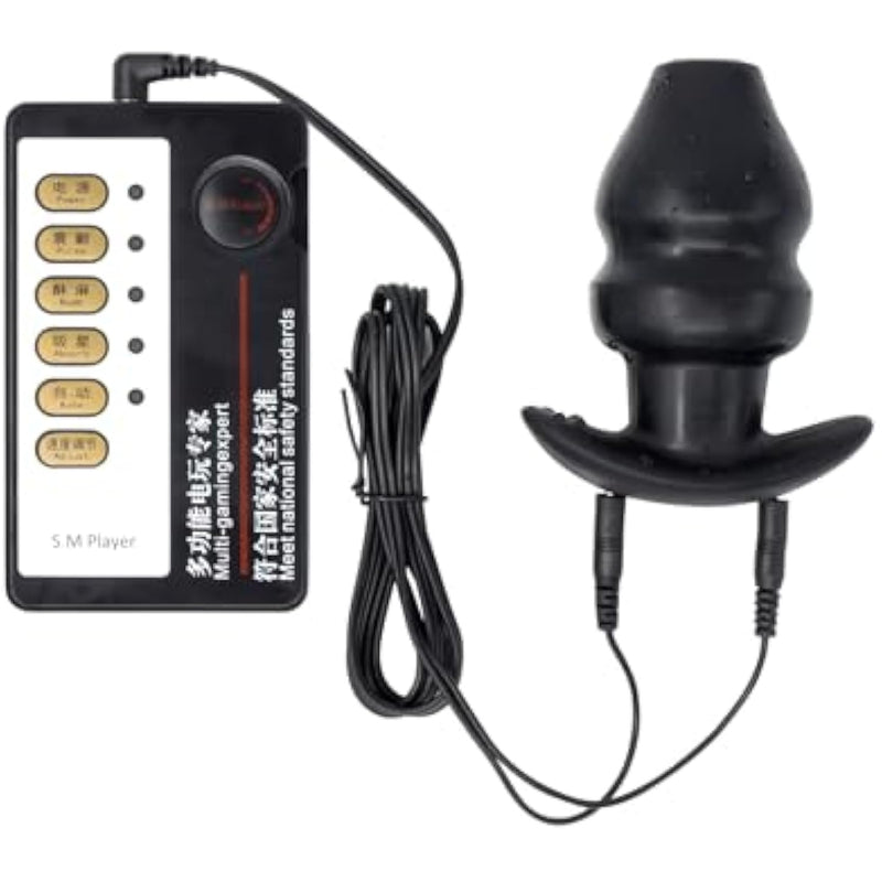 Electric Shock Silicone Anal Plug Wearable Threaded Anal Plug Butt Massage Tool Adult Supplies