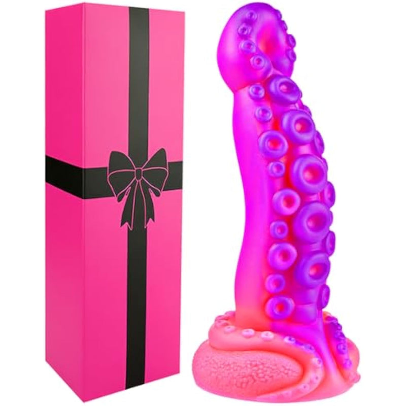 8 Inch Liquid Silicone Tentacle Octopus Dildo For Women, 2" Diameter Extra Huge Large Thick Monster Anal Dildo With Suction Cup, 7" Big Giant Alien Fantasy Pink Purple Anal Dildos Sex Toy For Gay Men