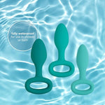 3-Piece Plug Training Set, Tapered Designs With Bottom Ring For Easy Insertion, Beginner Friendly, Waterproof & Body-Safe Silicone